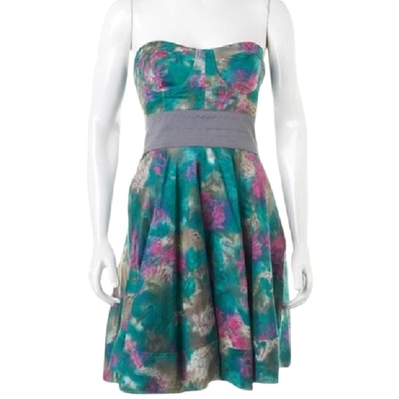 Elizabeth and James - Silk Floral Strapless Dress - Picture 2 of 4